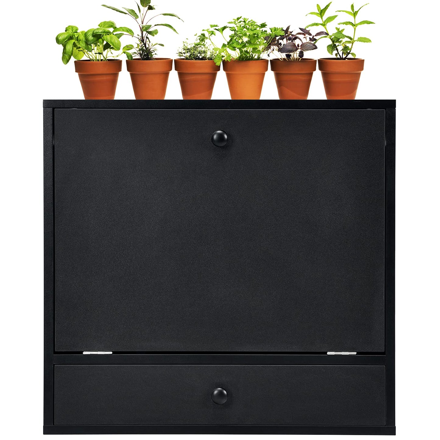 Wall-Mounted Computer Desk Floating Desk with Storage Drawer & Shelves