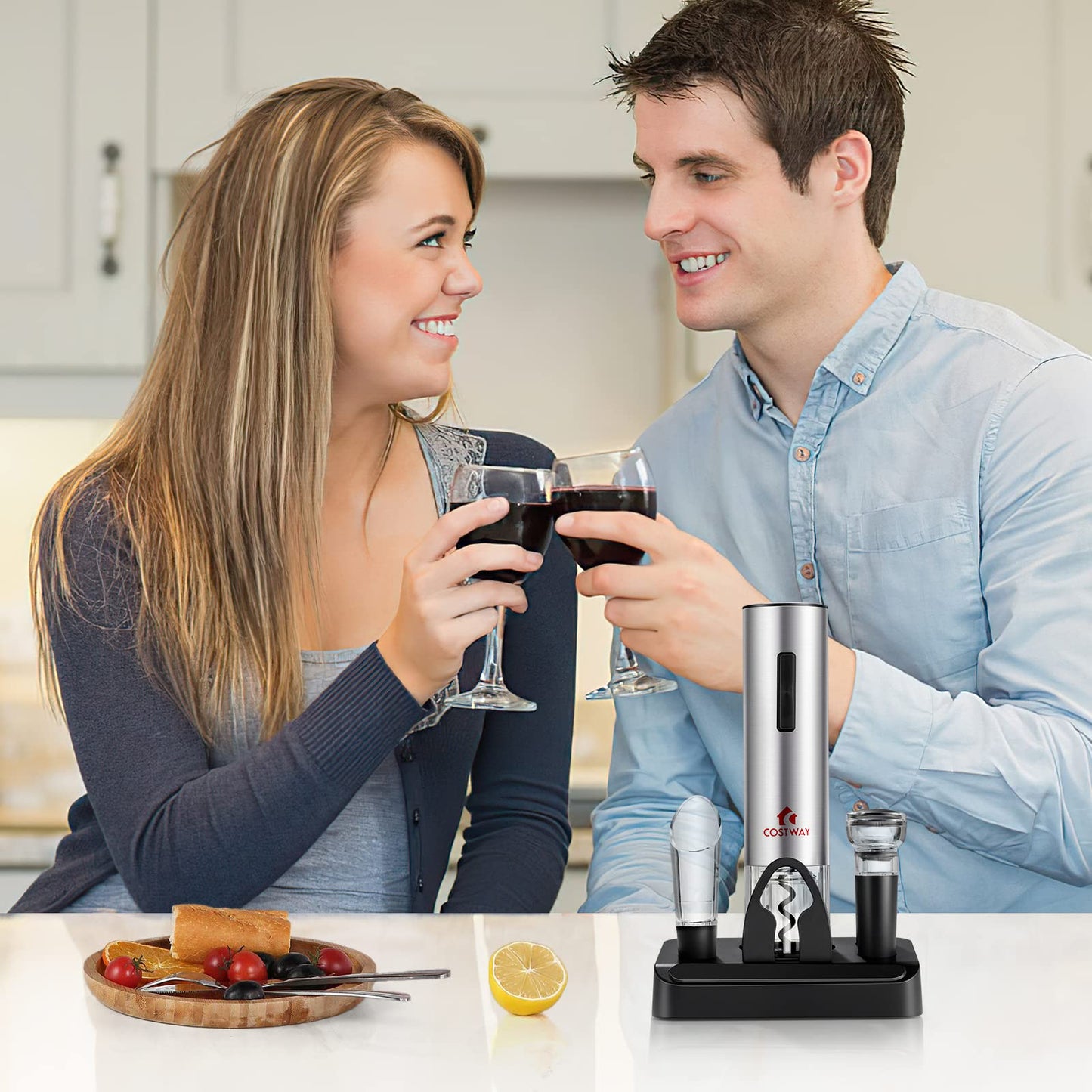 ARLIME Electric Wine Bottle Opener Set 6-in-1 Rechargeable Cordless Corkscrew Opener Set