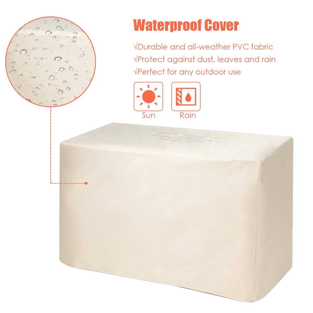 60,000 BTU Outdoor Rectangle Gas Fire Table W/Ceramic Tabletop