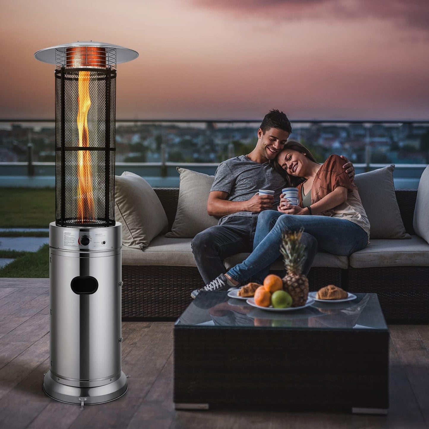 Outdoor Propane Patio Heater 40,000 BTU Propane Heater with Dancing Flame