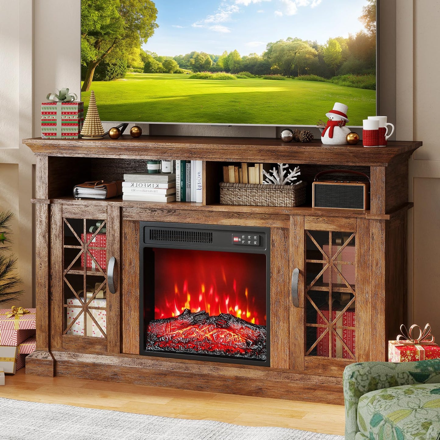 Electric Fireplace Insert 18 inch Wide with Remote Control