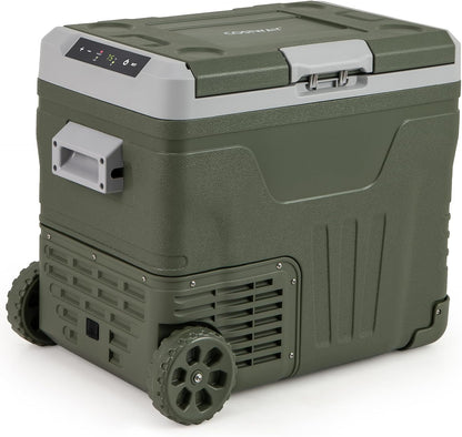 Car Refrigerator with Wheels 12/24V Car Fridge -4℉~68℉ Adjustable Range