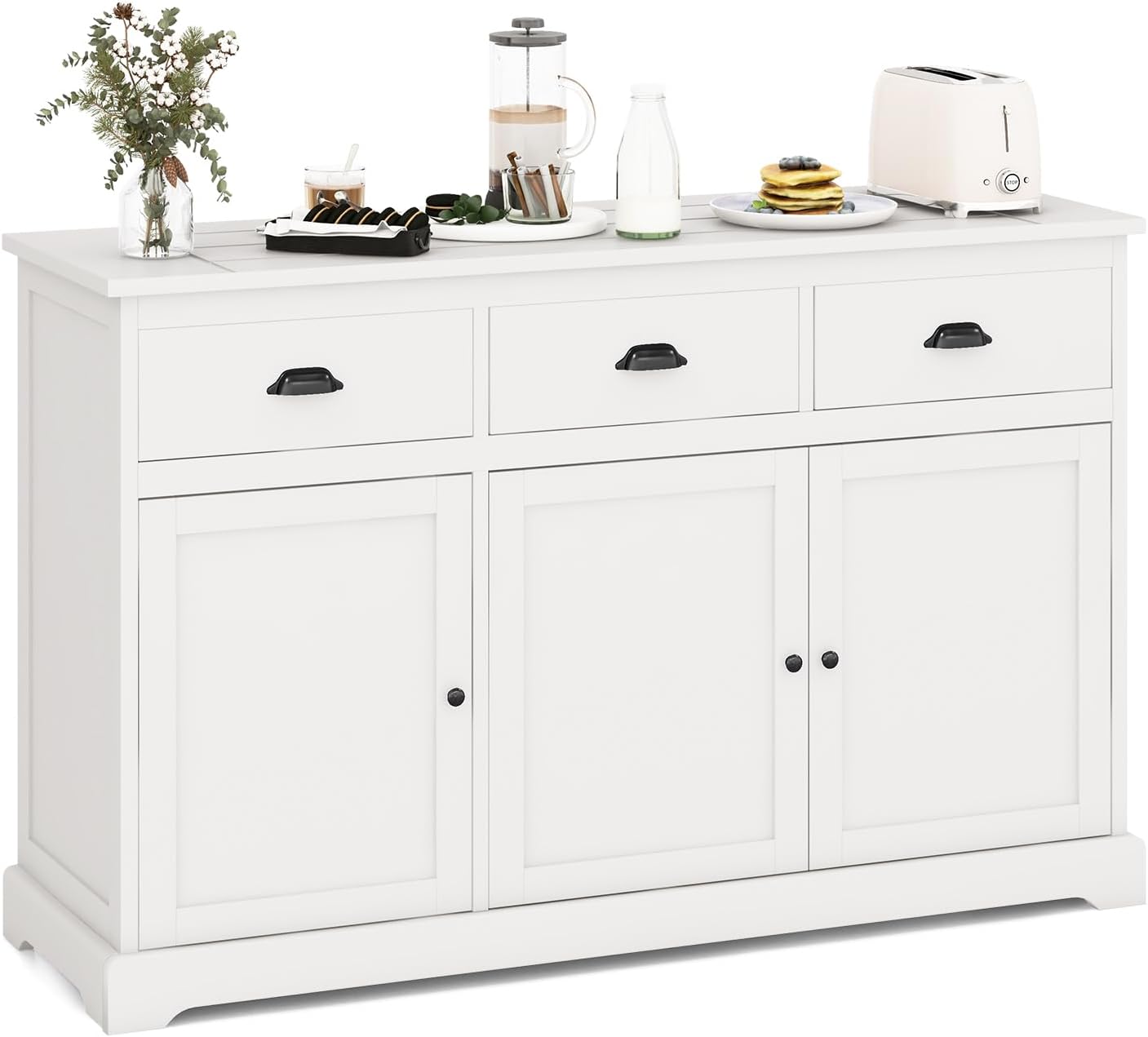 Sideboard Buffet Kitchen Storage Cabinet with Countertop 2 Cabinets & 3 Drawers