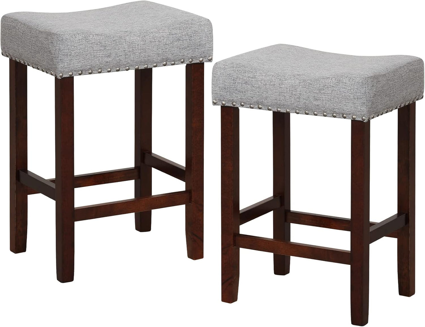 25-inch Counter Height Bar Stools Set of 2/4 Backless Vanity Chair for Makeup