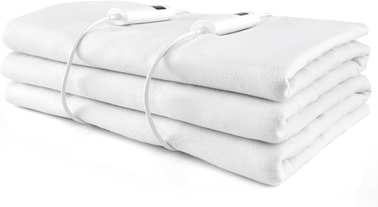 Machine Washable Electric Bed Warmer with Dual Controller 9 Heat Setting and 9-Hour Auto Off and Overheat Protection