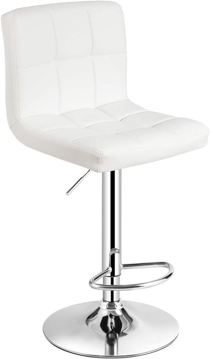 Modern Swivel Adjustable Height PU Leather Barstools with Back
