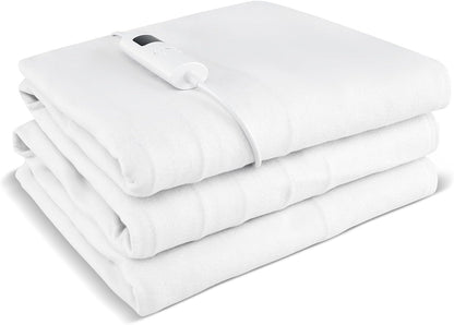 Machine Washable Electric Bed Warmer with Dual Controller 9 Heat Setting and 9-Hour Auto Off and Overheat Protection