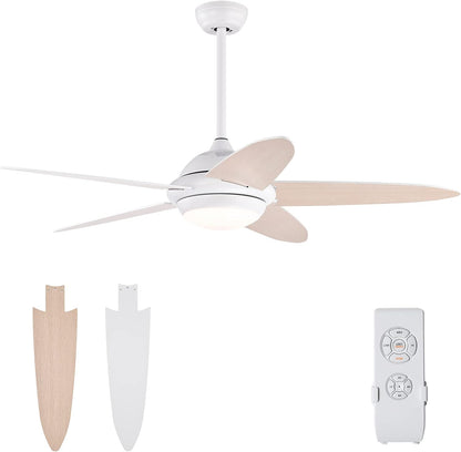 52 Inch Ceiling Fan with Lights, Indoor Modern LED Ceiling Fan, Remote Control