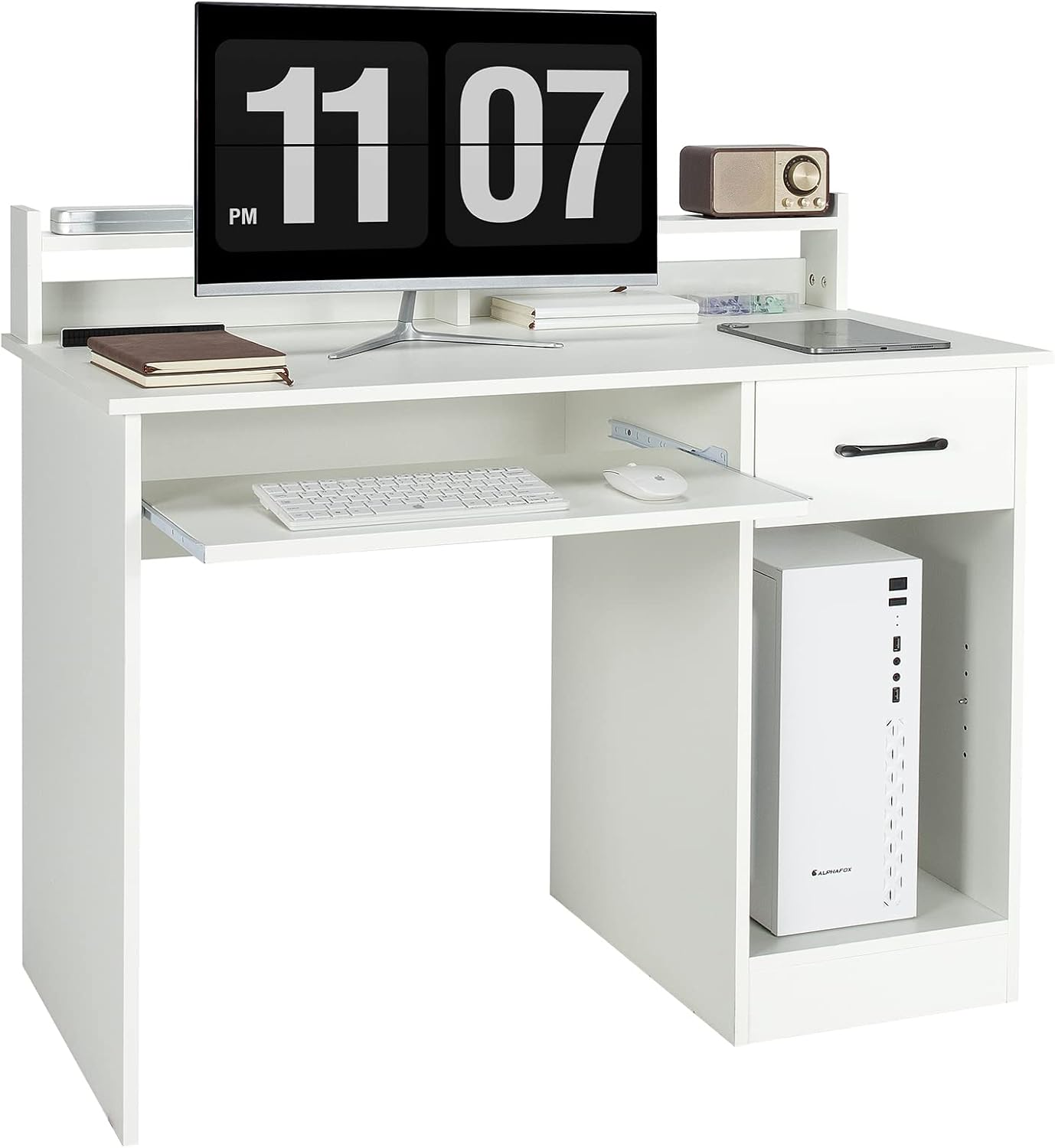 Computer Desk with Hutch Home Office Desk with Drawer