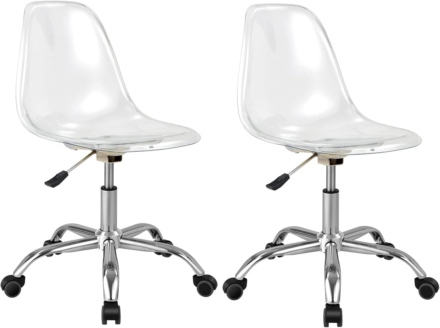 Acrylic Clear Desk Chair Armless Swivel Vanity Ghost Plastic Chair