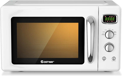 Retro Countertop Microwave Oven, 0.9Cu.ft, 900W Microwave Oven, with 5 Micro Power
