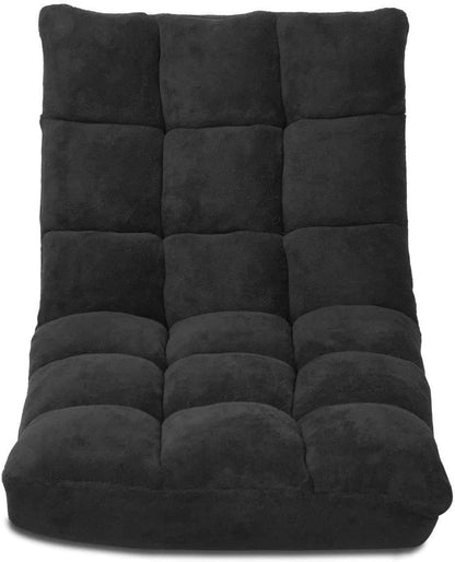 14-Position Floor Sofa, Folding Gaming Sofa Chair, Angle Adjustable Sleeper Bed, Couch Recliner