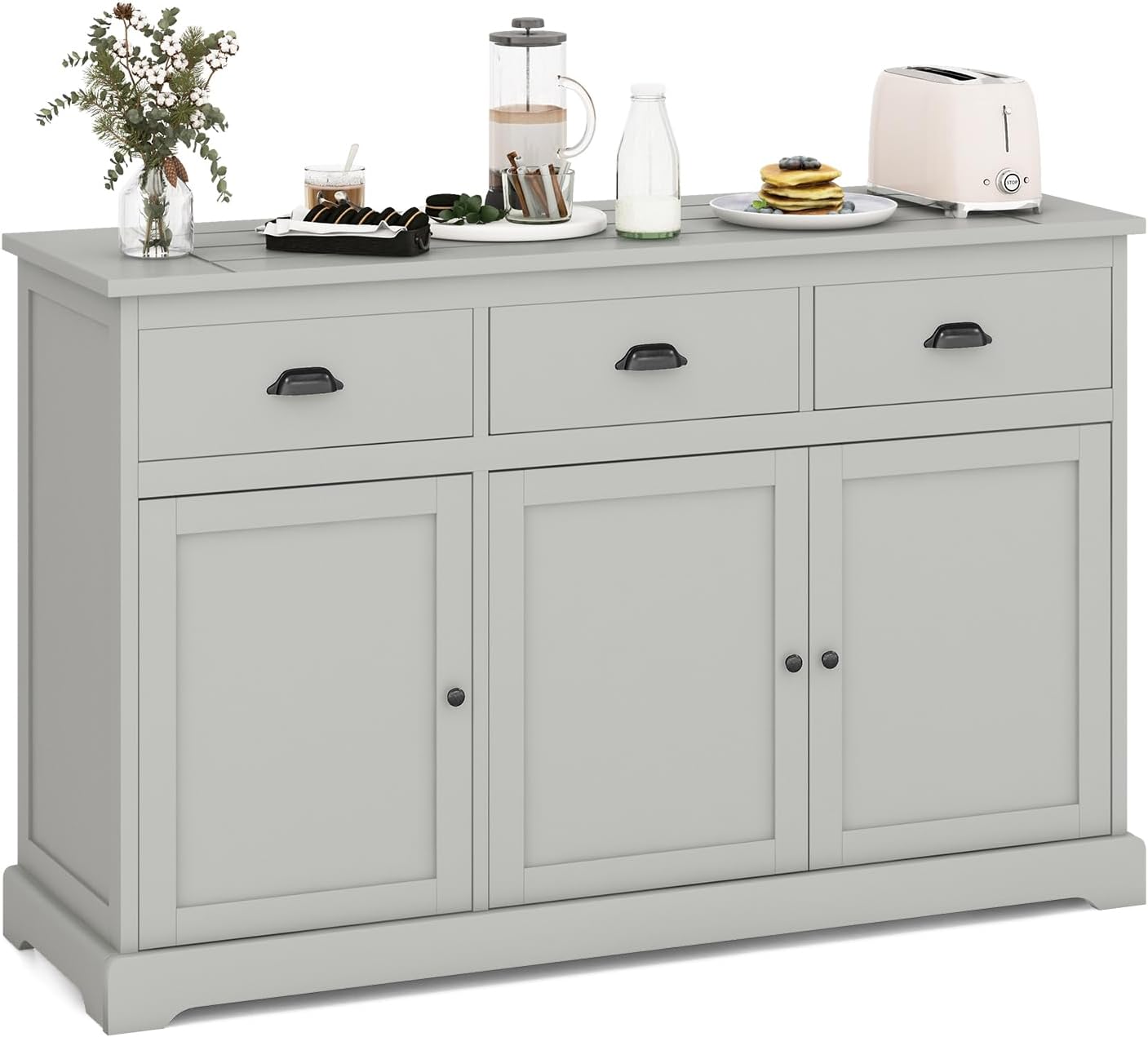 Sideboard Buffet Kitchen Storage Cabinet with Countertop 2 Cabinets & 3 Drawers