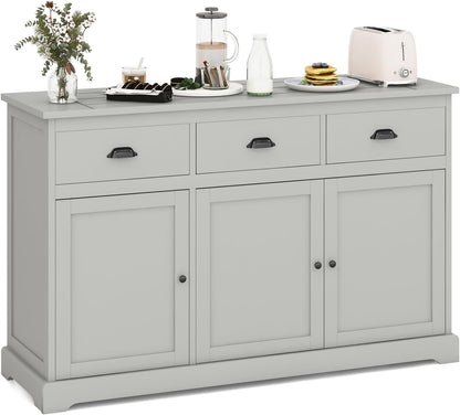 Sideboard Buffet Kitchen Storage Cabinet with Countertop 2 Cabinets & 3 Drawers
