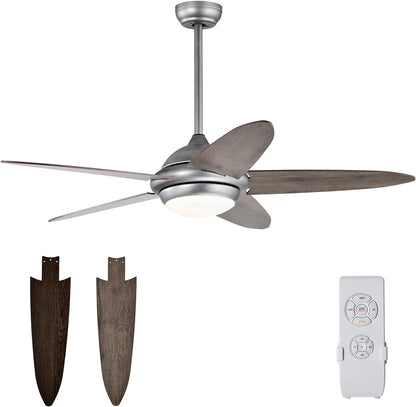 52 Inch Ceiling Fan with Lights, Indoor Modern LED Ceiling Fan, Remote Control
