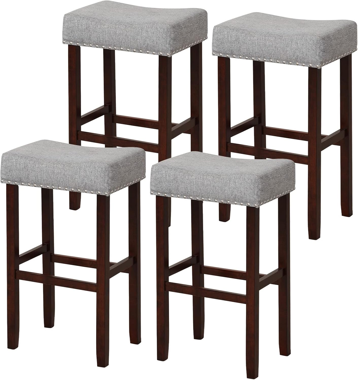29.5-inch Counter Height Bar Stools Set of 2/4 Backless Vanity Chair for Makeup