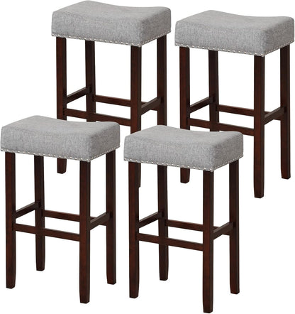 29.5-inch Counter Height Bar Stools Set of 2/4 Backless Vanity Chair for Makeup