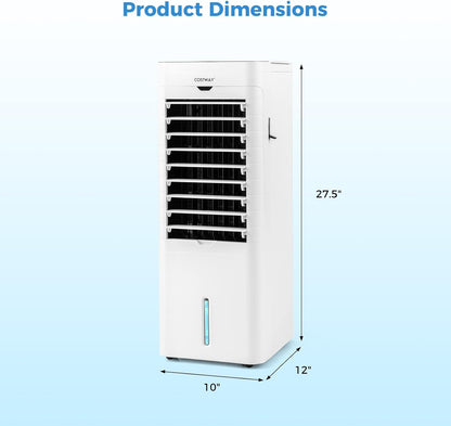 Evaporative Air Cooler and Heater with 3 Modes 3 Speeds and 2 Ice Boxes-White