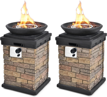 ARLIME Outdoor Propane Burning Fire Bowl, 40,000 BTU Outdoor Gas Fire Pit with Free Lava Rocks