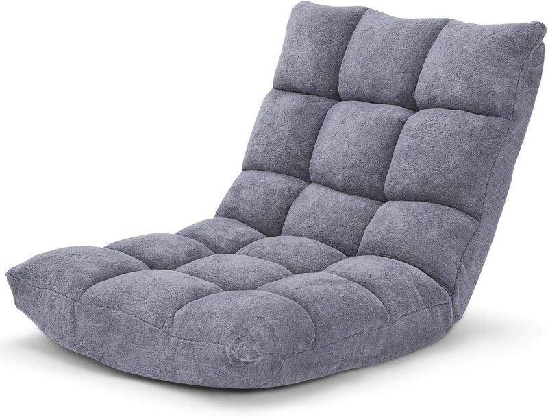 14-Position Floor Sofa, Folding Gaming Sofa Chair, Angle Adjustable Sleeper Bed, Couch Recliner