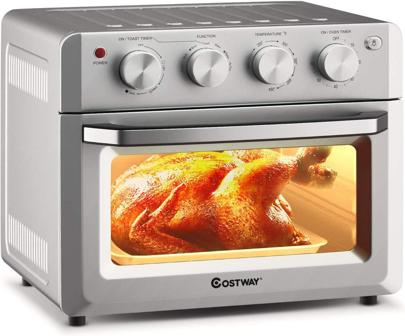 Toaster Oven Countertop, 7-in-1 Convection Oven with Air Fry, Bake, Broil, Toast, Dehydrate, Pizza, Warm Function