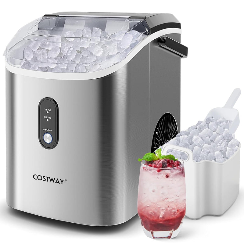 ARLIME Nugget Countertop Ice Maker with Handle Ready in 6 Mins 34 lbs/24H