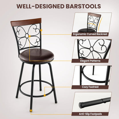 Bar Stools for Kitchen Island 24-30 Inch Seat Height Barstools Set of 2/4