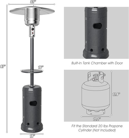 48000 BTU Propane Heater with Drink Shelf Tabletop