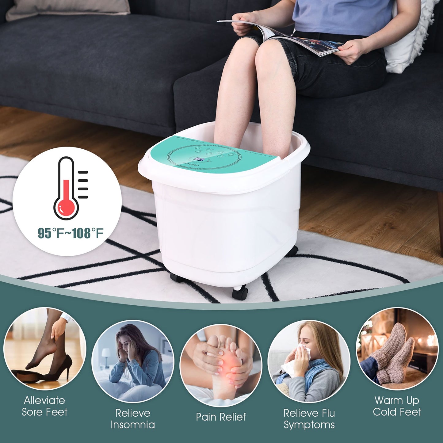 Foot Spa Bath Massager Digital Temperature Control