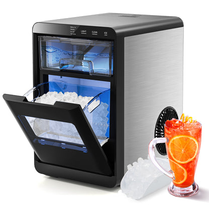 44 lbs/24H Chewable Sonic Ice Machine, Pull-out Water Tank & Touch Control Panel for Home