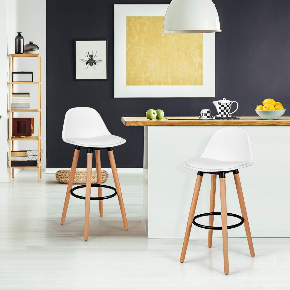 Bar Stools Set of 2/4 Modern Armless Kitchen Stool