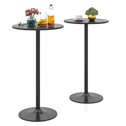 Round Bistro Table Height Adjustable with Heavy-Duty Metal Base