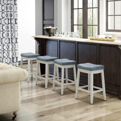 Bar Stools Set of 2/4 24-Inch Height Backless Counter Stool