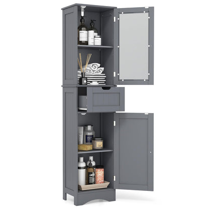 67” Tall Bathroom Storage Cabine with 2 Doors & 1 Drawer 3-Level Adjustable Shelves