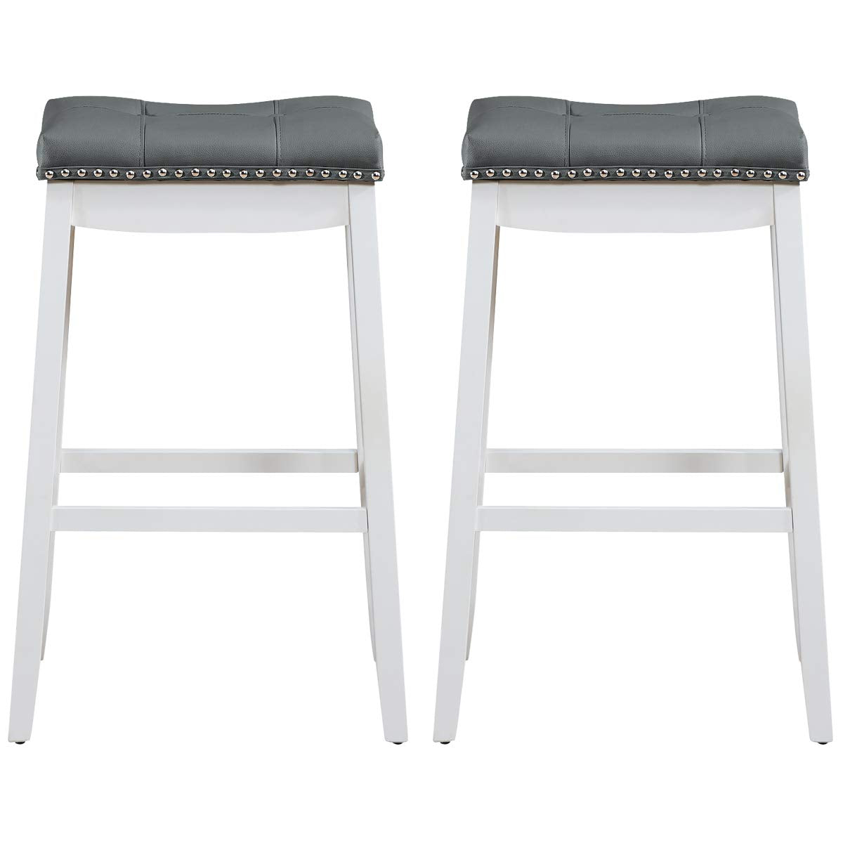 Bar Stools Set of 2/4 29-Inch Height Backless Counter Stool