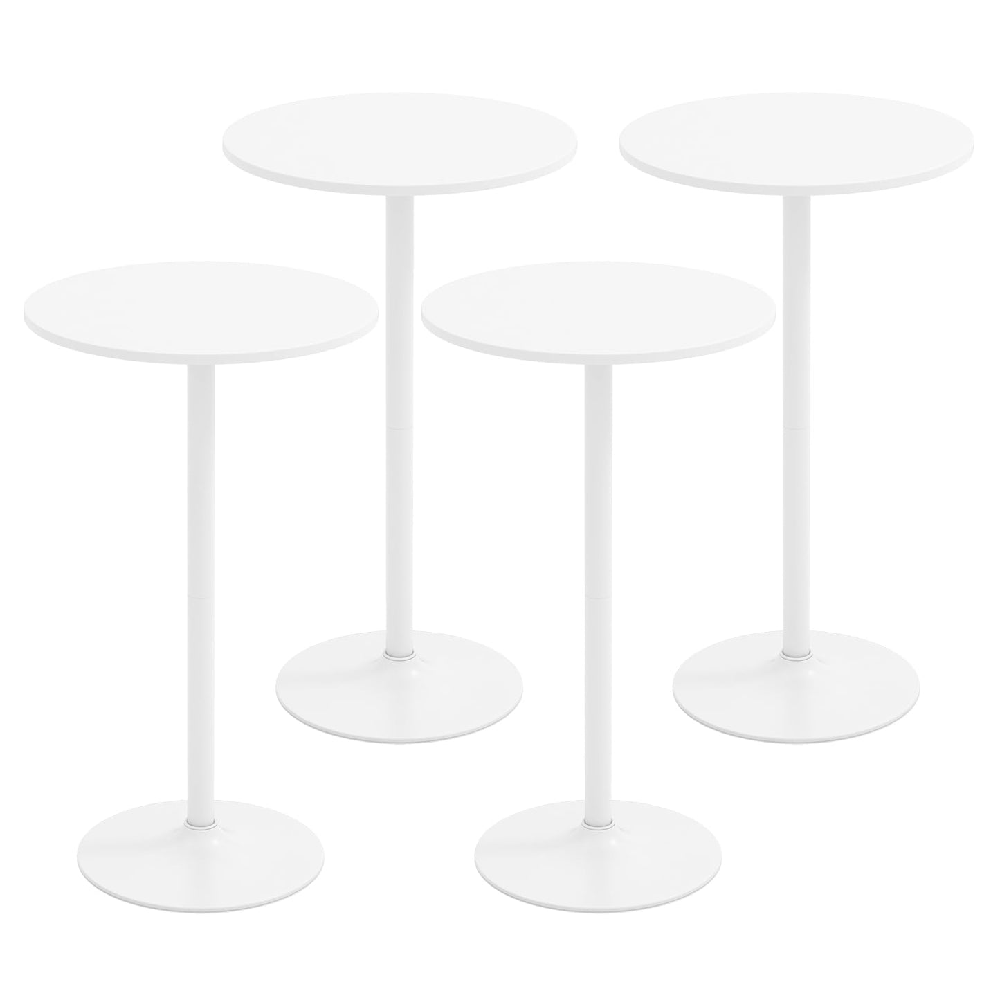 Round Bistro Table Height Adjustable with Heavy-Duty Metal Base
