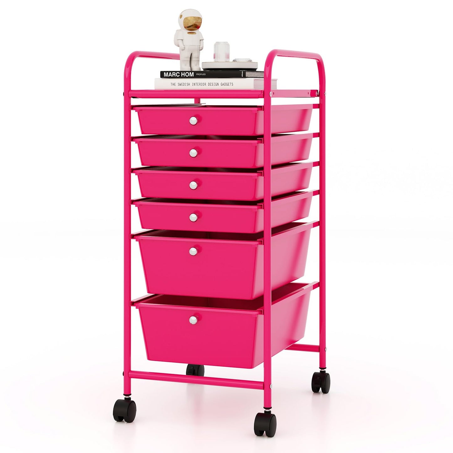 6-Drawer Rolling Storage Cart Multifunctional Art Craft Tools Organizer on Wheels