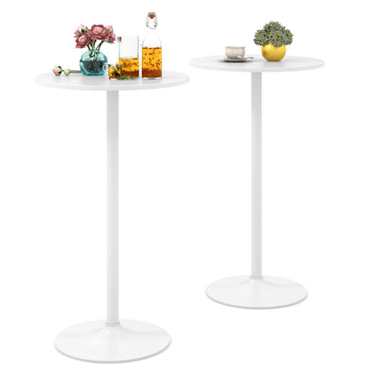Round Bistro Table Height Adjustable with Heavy-Duty Metal Base