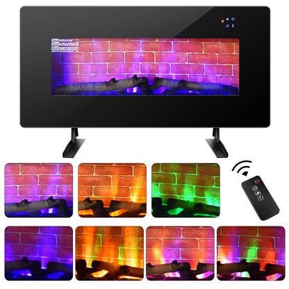 36 Inches Electric Fireplace Wall Mounted and Freestanding Fireplace Heater