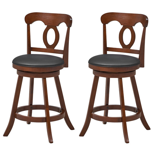 Bar Stools Set of 2 24 Inch Swivel Counter Height Chairs
