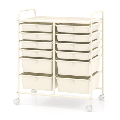 12-Drawer Rolling Storage Cart 12 Drawer Organizer Trolley