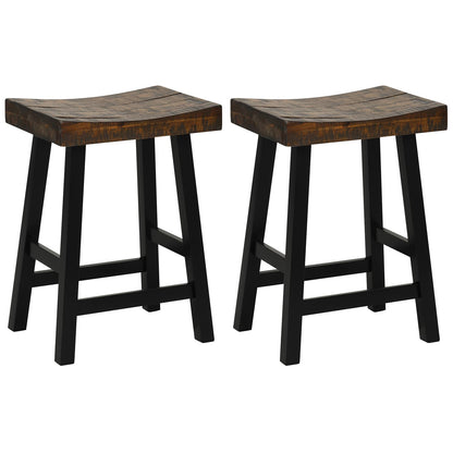 Wooden Saddle Stools Set of 2/4 29-inch Bar Height Stools