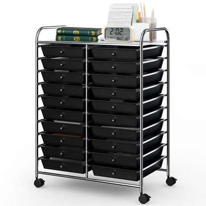 20-Drawer Rolling Storage Cart Utility Storage Organizer Cart for Tools