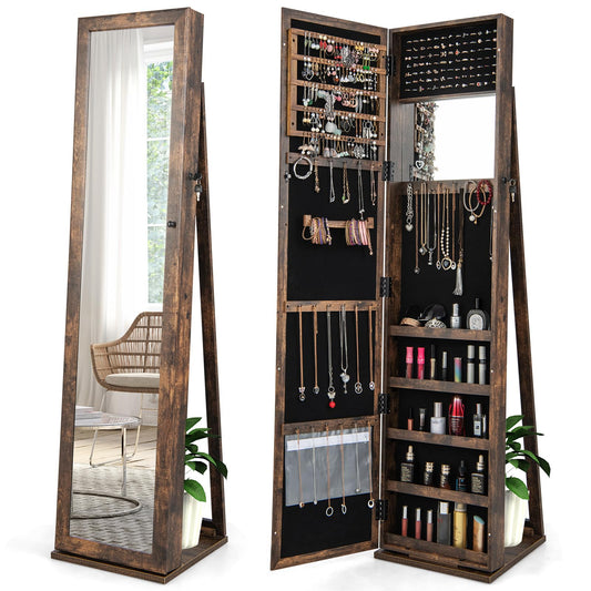 Standing Jewelry Armoire Cabinet Large Capacity Jewelry Organizer