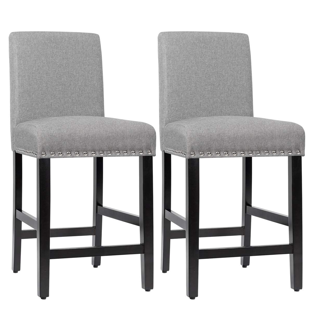 Bar Stools Set of 2/4 Upholstered Counter Height Bar Stools