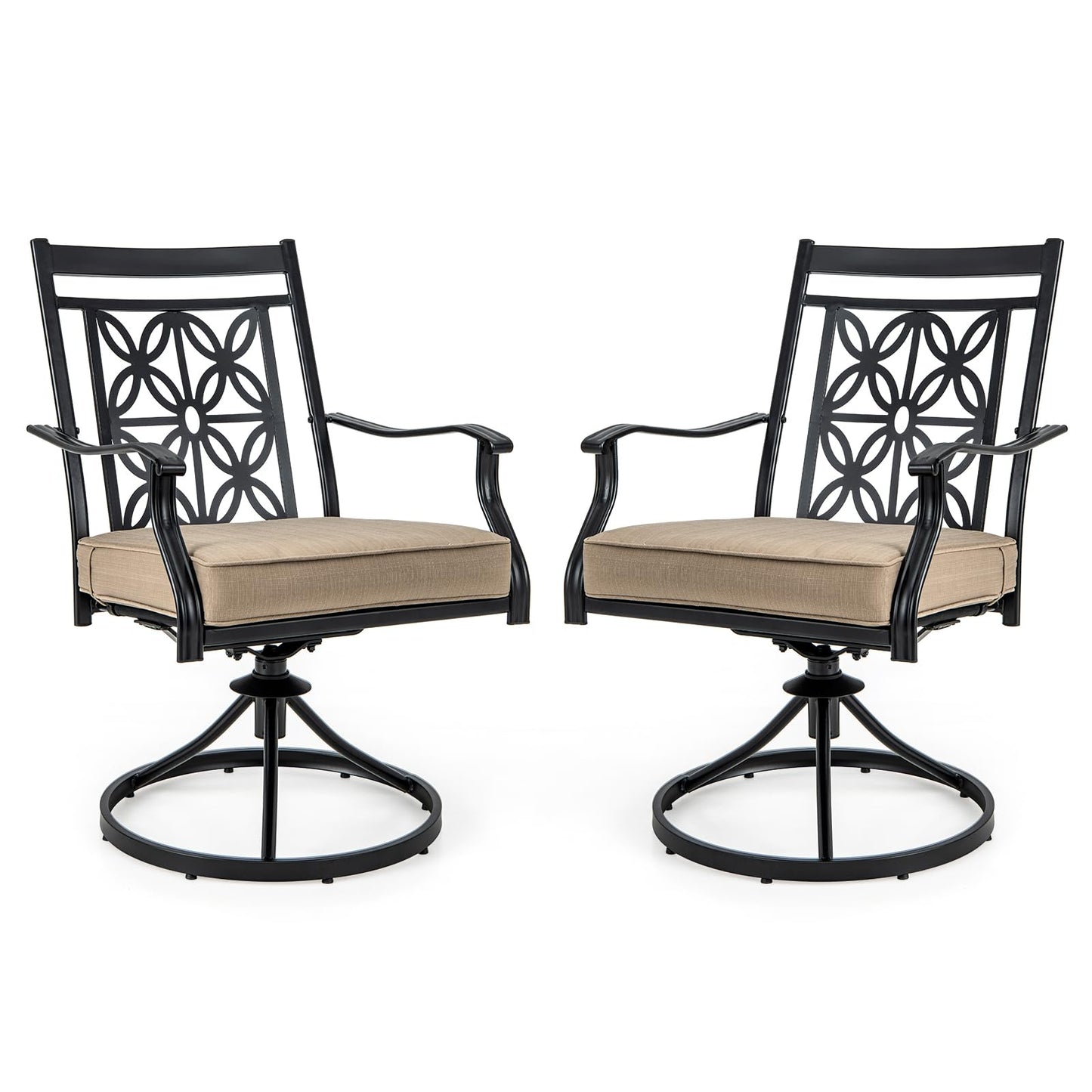 2/4 Pieces Patio Swivel Dining Chairs