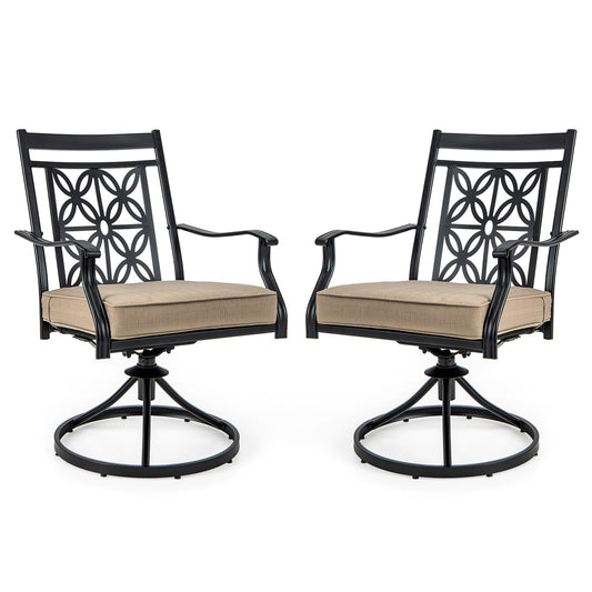 2/4 Pieces Patio Swivel Dining Chairs