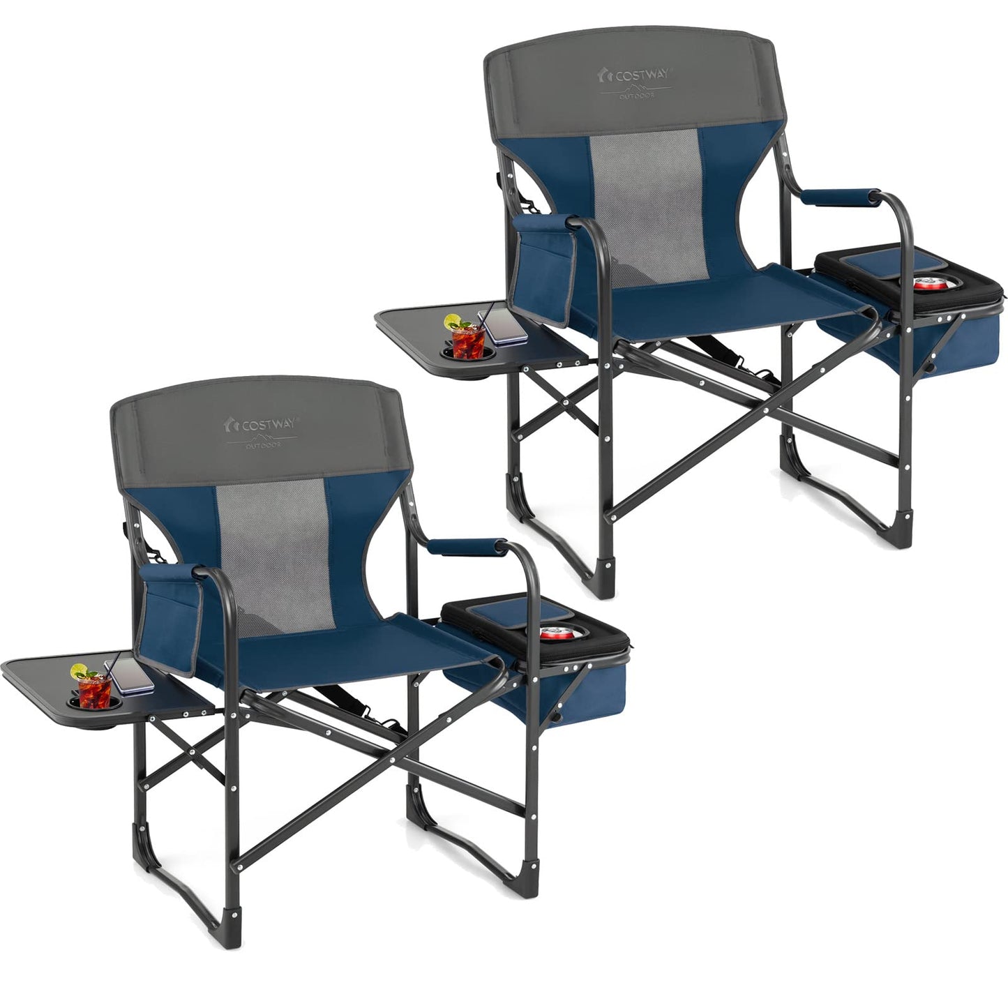 Folding Camping Chair Heavy-Duty Director Chair Supports 400lbs for Adults