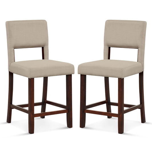 Bar Stools Set of 2/4 Linen 24.5 Inch Counter Height Chairs