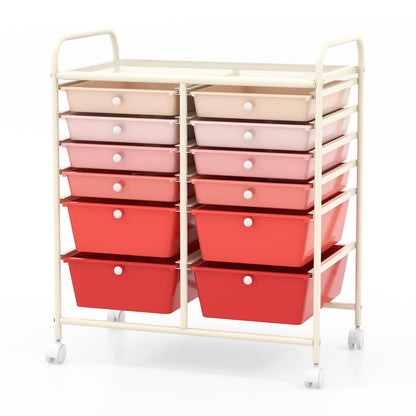 12-Drawer Rolling Storage Cart 12 Drawer Organizer Trolley